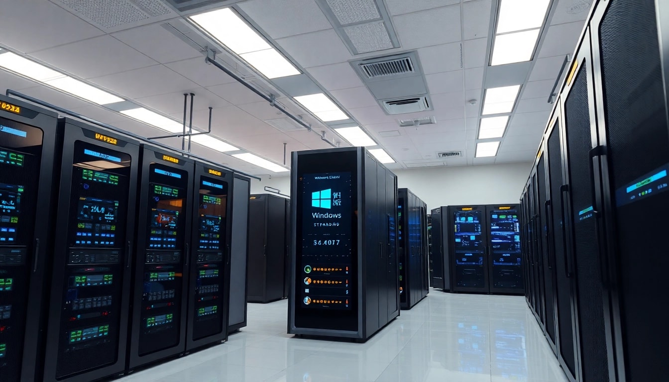 Microsoft Windows Server Standard 2025 günstig in einem modernen Serverraum abgebildet.