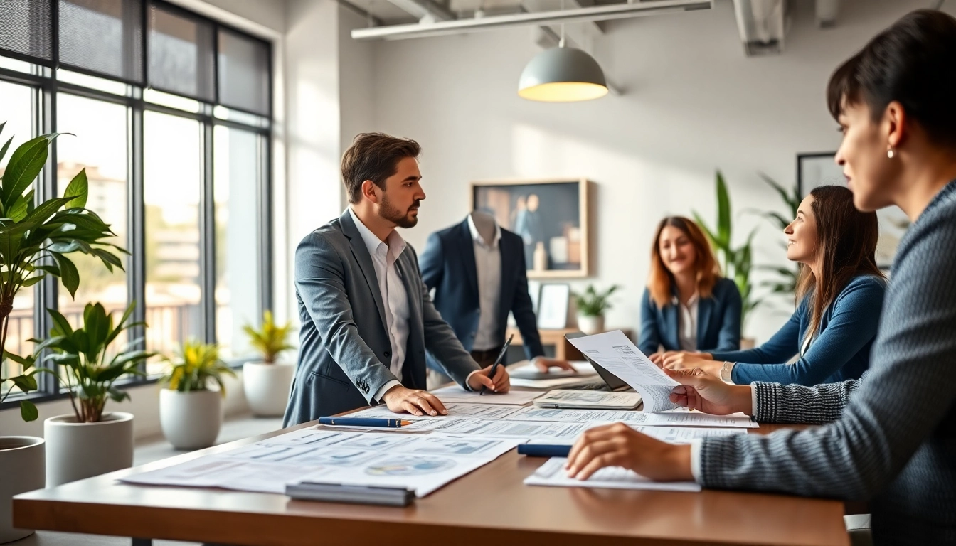 Headhunter Ingenieure diskutiert mit Kandidaten in einer modernen Büroumgebung.
