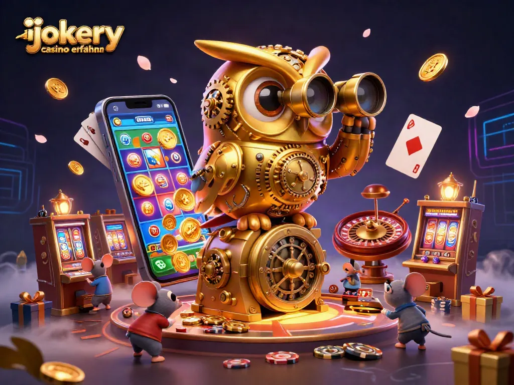 Experience thrilling gameplay at Jokery Casino Erfahrungen with an engaging 3D illustrative scene.
