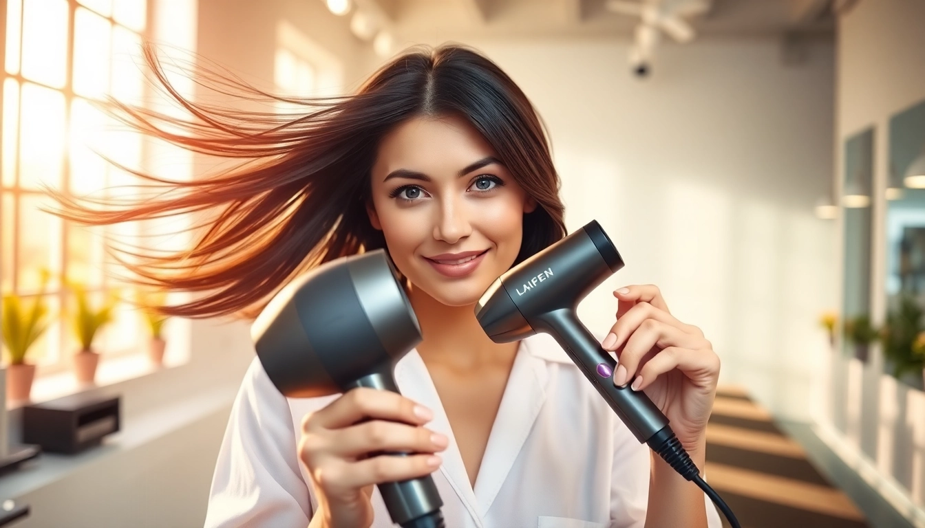 Laifen SE Haartrockner in Aktion wird von einer professionellen Friseurin verwendet.