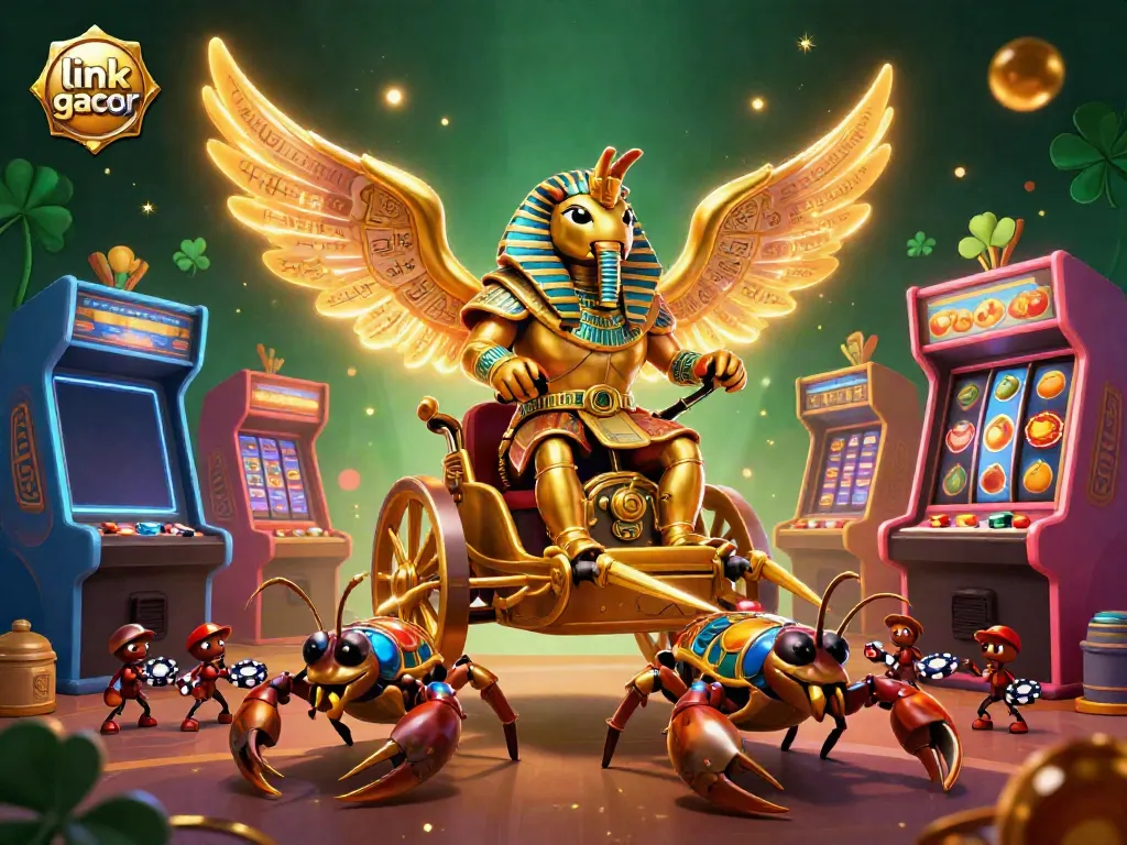 Experience the excitement of winning on link gacor with this stunning scene featuring vibrant casino elements and characters.